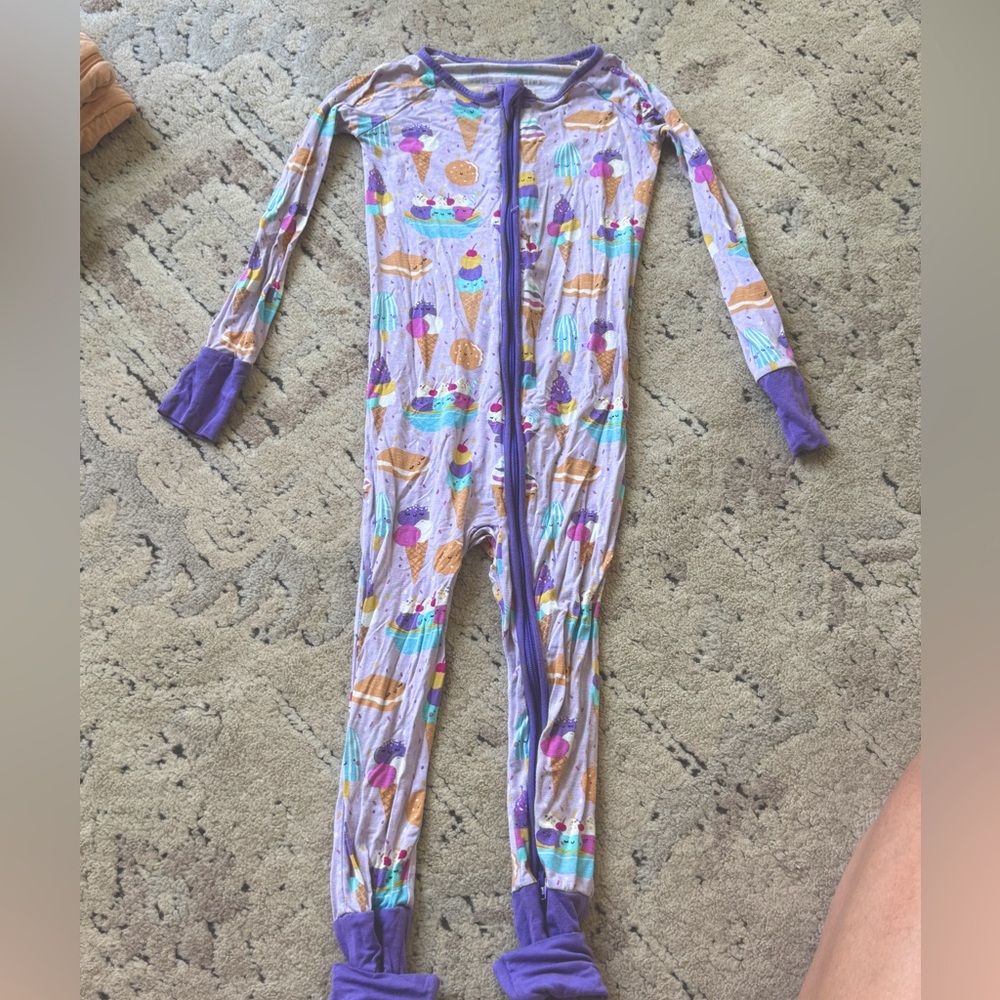 Little Sleepies Ice Cream Print Pajamas with Purple Accents